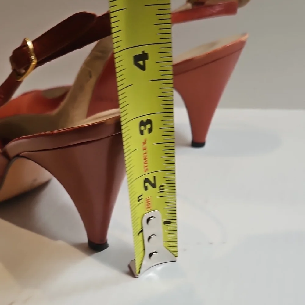 Salvatore Ferragamo Women's Rust Slingback Heels Size 7.5 AA - Picture 7 of 12